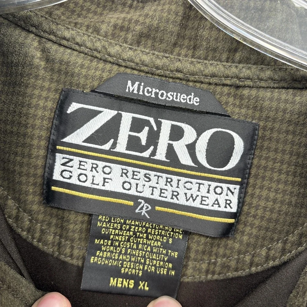 Zero Restriction Vest Mens XL Brown‎ Microsuede Golf Pullover Ryder Cup Valhalla